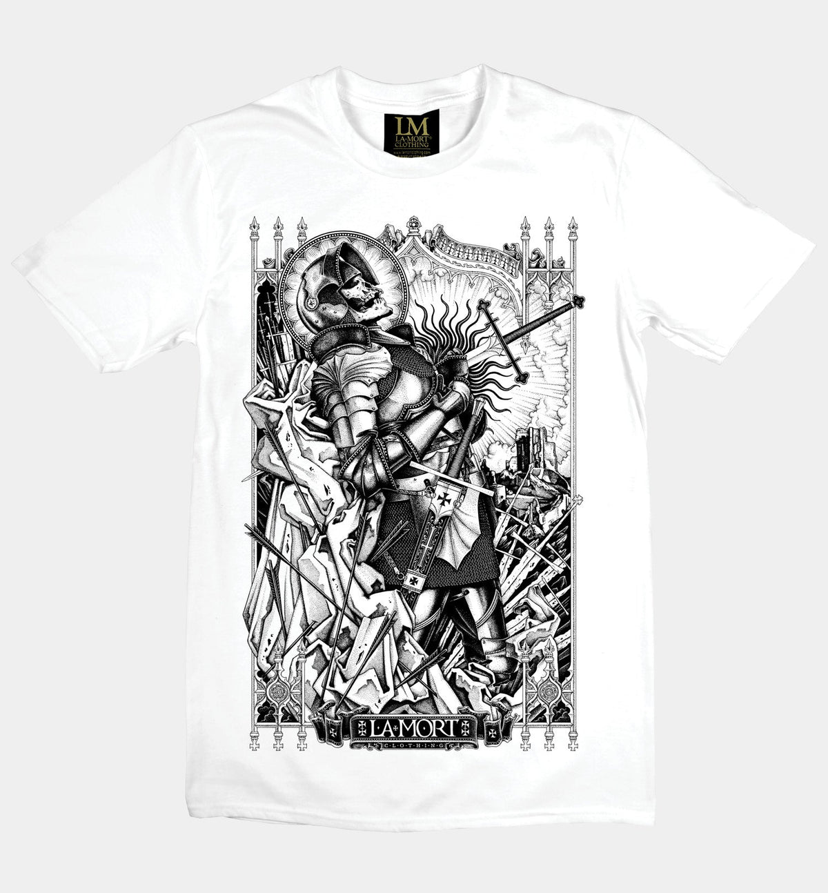 gothic dress men shirt white short sleeve High Hope, Thunder and Oblivion Tattoo Men’s T-shirt by La Mort Clothing XXL Color:black/ivory/silver IN STOCK Black Butler Just look at this YGroup_asymmetricalpleatedmaxidress